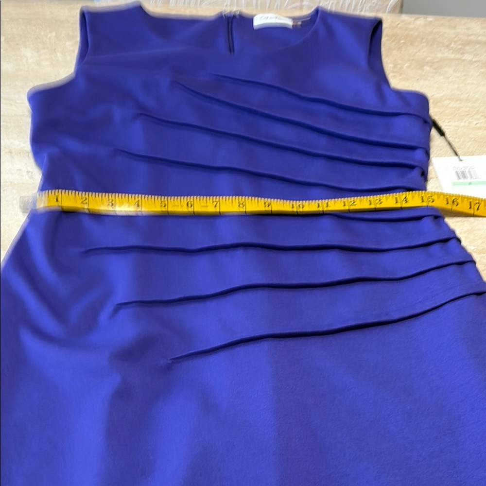 Calvin Klein Collection Blue Ruched Sheath Mini Dress-NWT - Picture 7 of 13